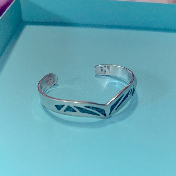 #18 STERLING TJ-67 INLAID TURQUOISE STONES CUFF BRACELET 925 MEXICO - Picture 1 of 16